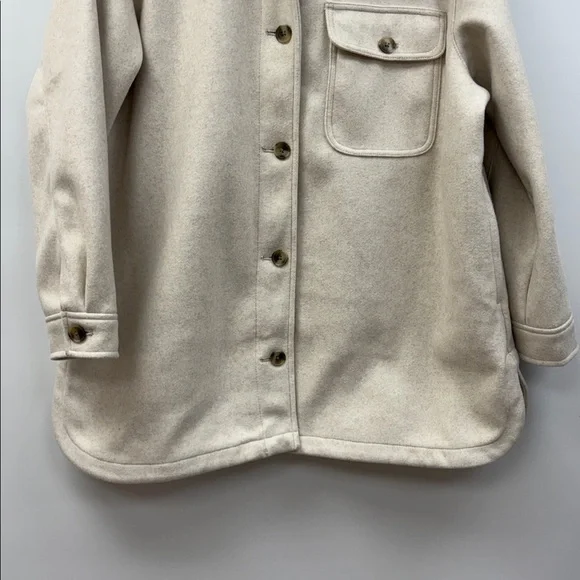 NWOT Old Navy Soft-Brushed Shacket Button-Up Shirt Jacket Oatmeal XL - Picture 5 of 9
